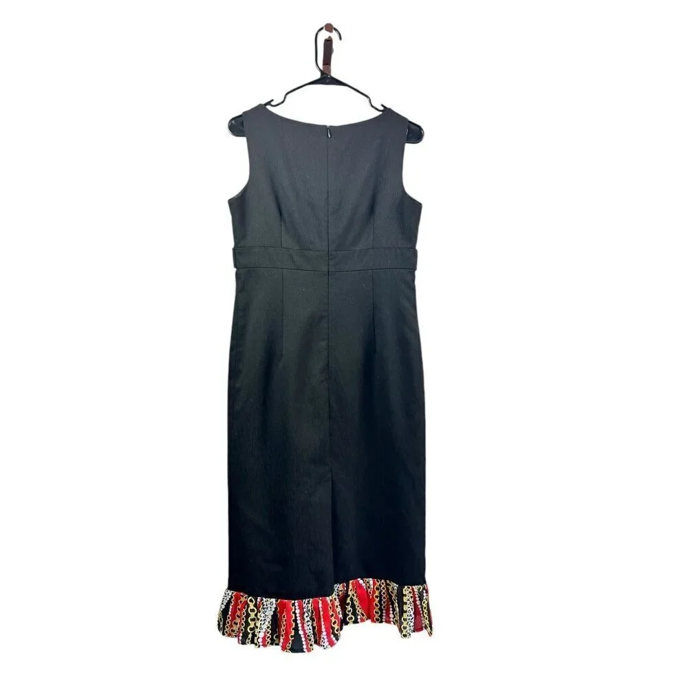 Kasper Women's Long Black Ruffle Bottom Dress - Picture 2 of 5
